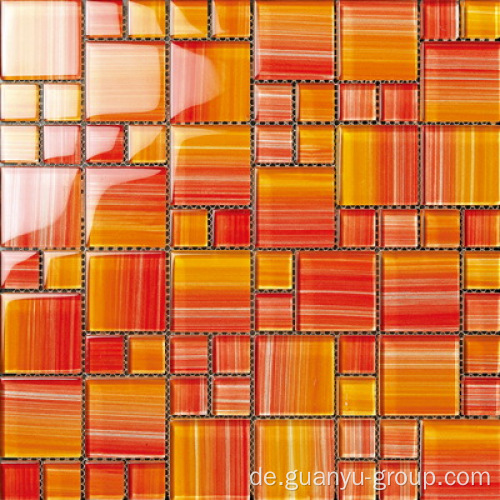 Scharfes orange Farbhandgemälde-Glasmosaik